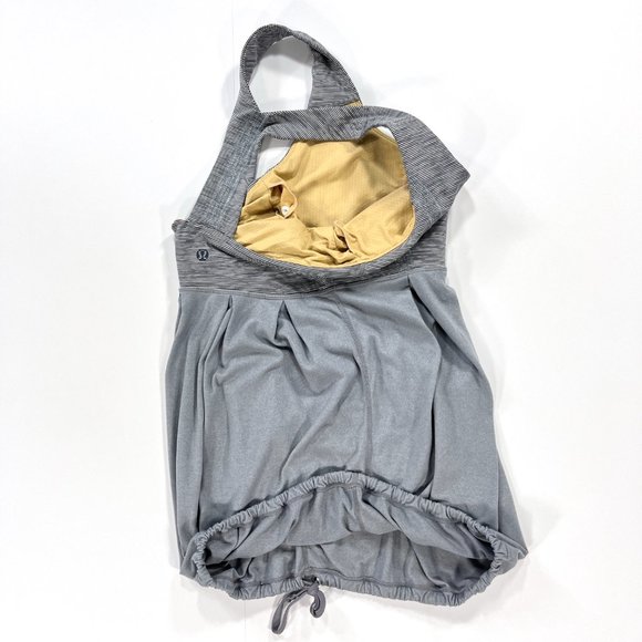 Lululemon Power Dance Women's 4 Loose Draped Gray Sports Bra Tank - Picture 6 of 16